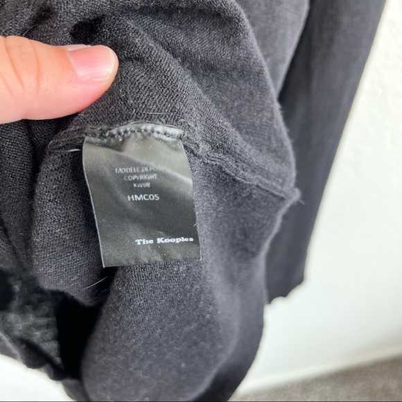 The Kooples Slit Slip Pocket V Neck Lambswool Sweater - Picture 8 of 9